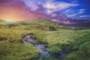 Exploring landscape on a cultural tour in Ireland