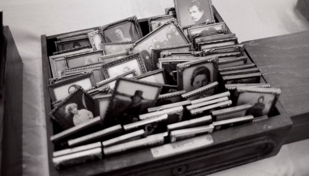 Photo frames in a drawer
