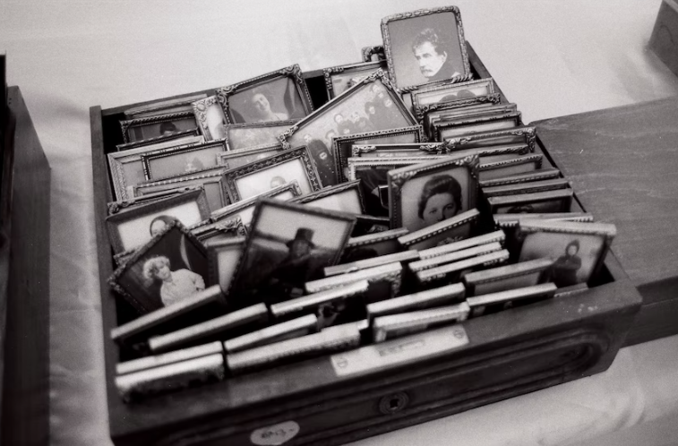 Photo frames in a drawer