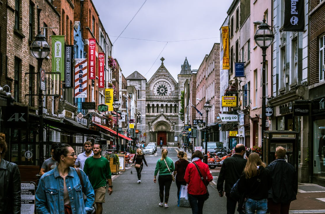 Busy street in Dublin