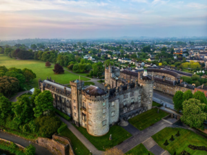 Aerial view of Irish heritage site Kilkenny Castle