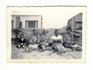 An old photo of a family