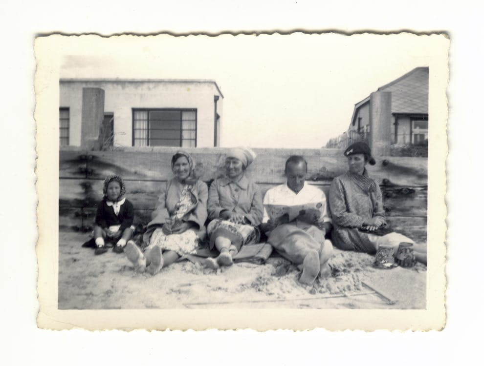 An old photo of a family