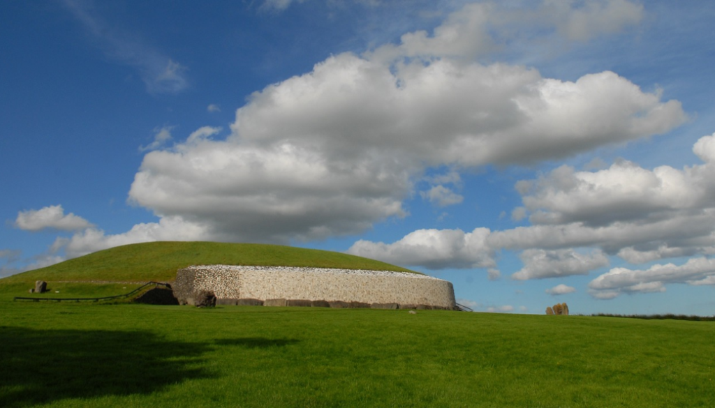 An ancient Irish burial mound on the hills