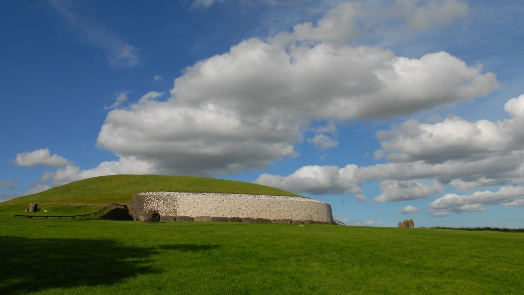 An ancient Irish burial mound on the hills