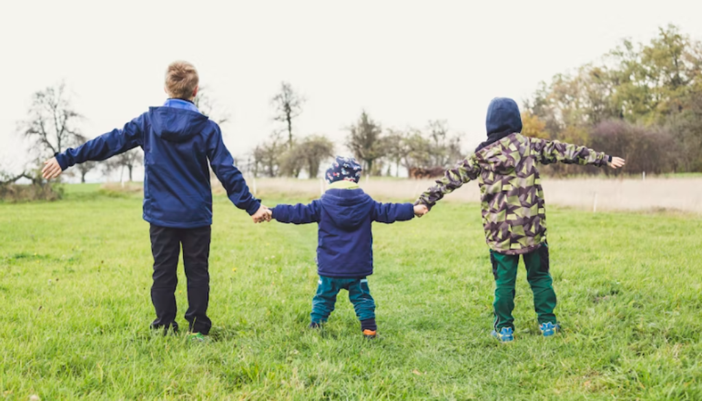 A family attending an Irish festival.