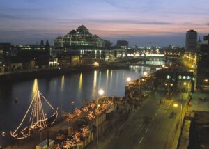 The Dublin Port at night.