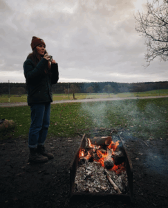 A woman on an Irish heritage trip.