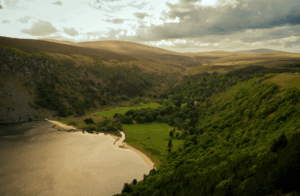 Hills and lake in County Wicklow. 